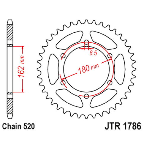 Corona de Acero 52 Dientes JTR1786 JT Sprockets JTR1786.52