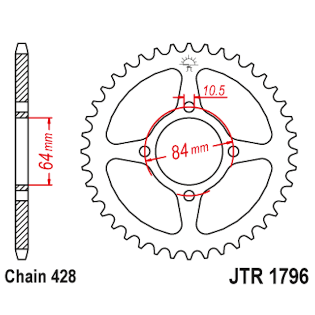 Corona de Acero 49 Dientes JTR1796 JT Sprockets JTR1796.49