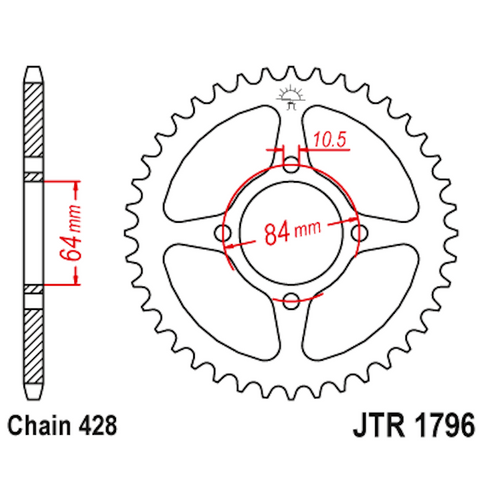 Corona de Acero 51 Dientes JTR1796 JT Sprockets JTR1796.51