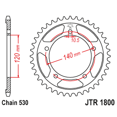 Corona de Acero 47 Dientes JTR1800 JT Sprockets JTR1800.47