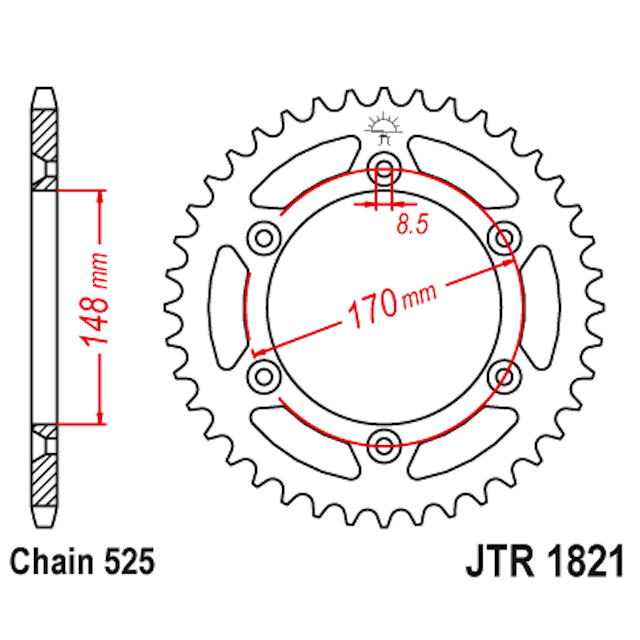 Corona de Acero 47 Dientes JTR1821 JT Sprockets JTR1821.47