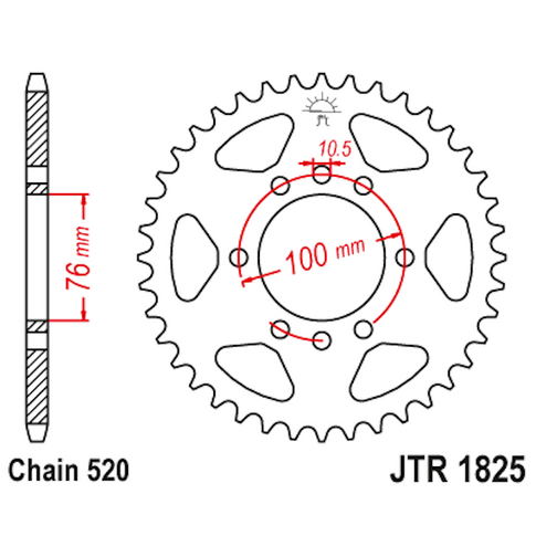 Corona de Acero 45 Dientes JTR1825 JT Sprockets JTR1825.45