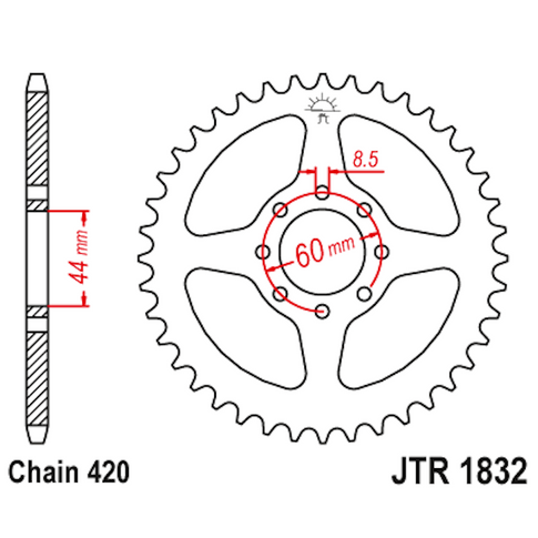 Corona de Acero 52 Dientes JTR1832 JT Sprockets JTR1832.52
