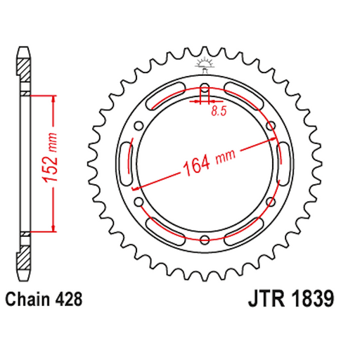 Corona de Acero 55 Dientes JTR1839 JT Sprockets JTR1839.55