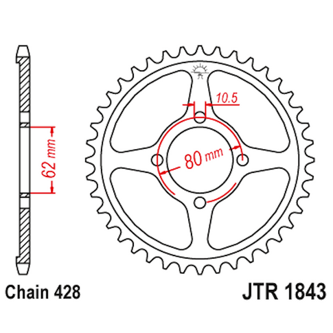 Corona de Acero 49 Dientes JTR1843 JT Sprockets JTR1843.49