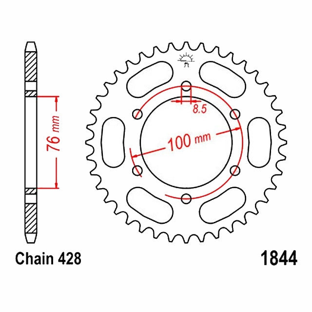 Corona Yamaha Z-52 428 acero JT Sprockets JTR1844.52