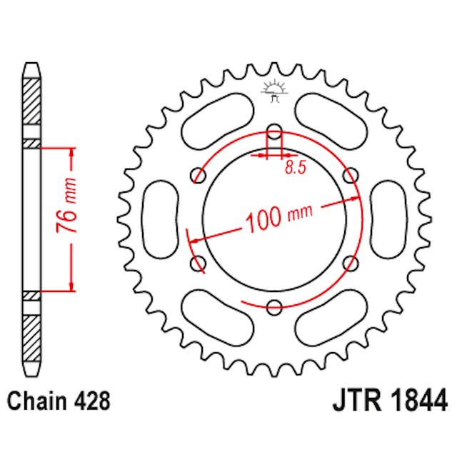 Corona de Acero 40 Dientes JTR1844 JT Sprockets JTR1844.40