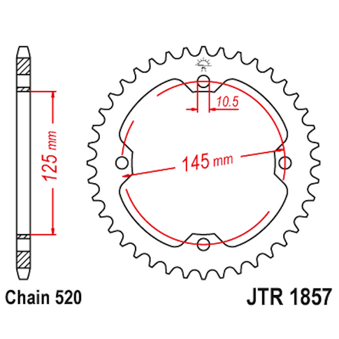 Corona de Acero 45 Dientes JTR1857 JT Sprockets JTR1857.45