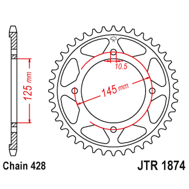 Corona de Acero 56 Dientes JTR1874 JT Sprockets JTR1874.56