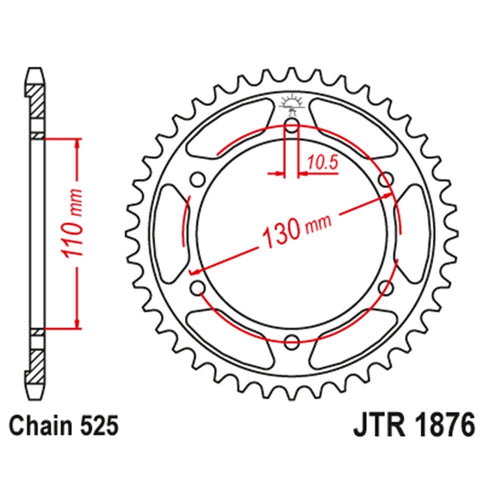 Rear sprocket Suzuki GSX-R 600/750 2011-18 / Yamaha MT-07 2014-19 Z-43 JT Sprockets