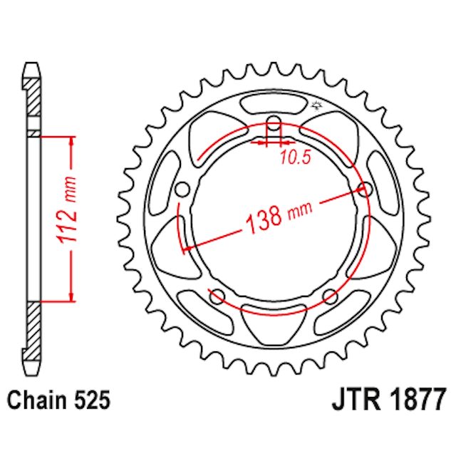 Corona de Acero 41 Dientes JTR1877 JT Sprockets JTR1877.41