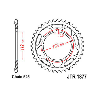 Rear sprocket steel 47 teeth JTR1877 JT Sprockets