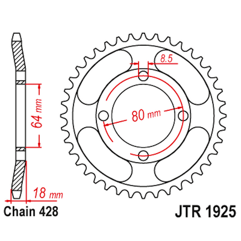 Corona de Acero 47 Dientes JTR1925 JT Sprockets JTR1925.47