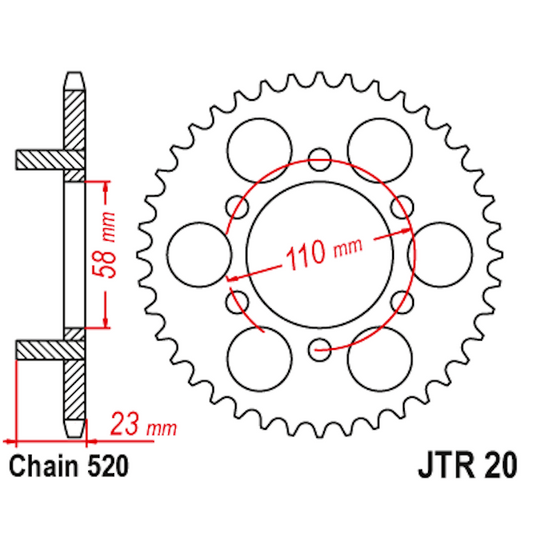 Corona de Acero 41 Dientes JTR20 JT Sprockets JTR20.41