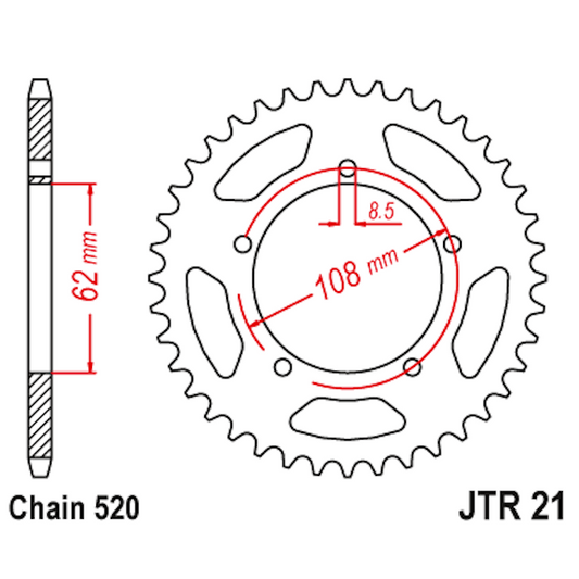 Corona de Acero 40 Dientes JTR21 JT Sprockets JTR21.40