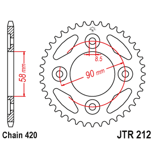 Corona de Acero 34 Dientes JTR212 JT Sprockets JTR212.34