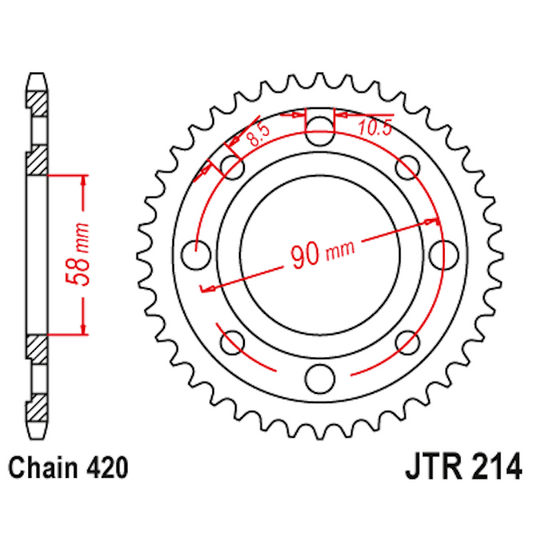 Corona de Acero 36 Dientes JTR214 JT Sprockets JTR214.36