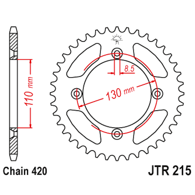Corona de Acero 50 Dientes JTR215 JT Sprockets JTR215.50