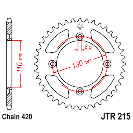 Corona de Acero 56 Dientes JTR215 JT Sprockets JTR215.56