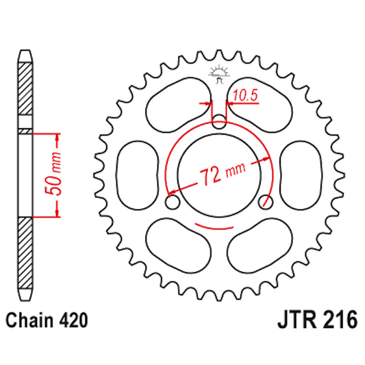Corona de Acero 47 Dientes JTR216 JT Sprockets JTR216.47