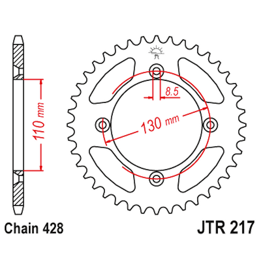 Corona Honda CR 80/85 Z-56 Acero JT Sprockets JTR217.56
