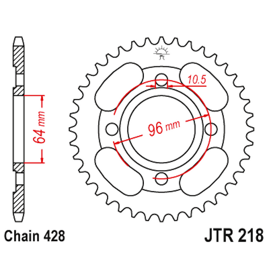 Corona de Acero 44 Dientes JTR218 JT Sprockets JTR218.44