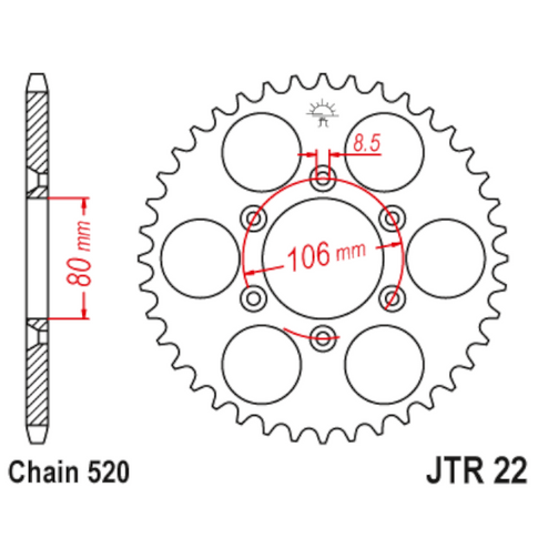 Corona de Acero 49 Dientes JTR22 JT Sprockets JTR22.49