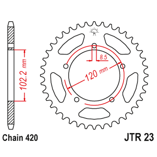 Corona de Acero 47 Dientes JTR23 JT Sprockets JTR23.47