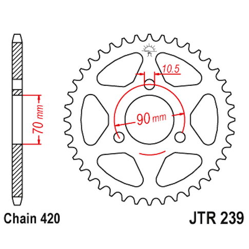 Corona de Acero 36 Dientes JTR239 JT Sprockets JTR239.36