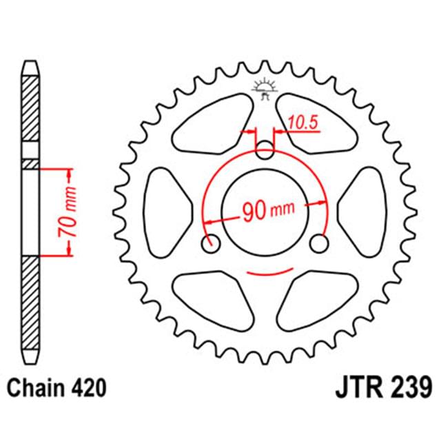 Corona JT 239 de acero con 45 dientes CRM 50 / MT50S / CR 80 (80-81)