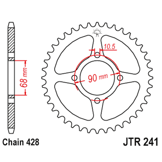 Corona de Acero 53 Dientes JTR241 JT Sprockets JTR241.53