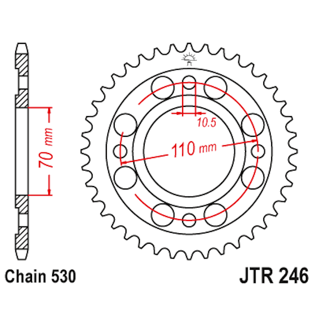 Corona de Acero 41 Dientes JTR246 JT Sprockets JTR246.41