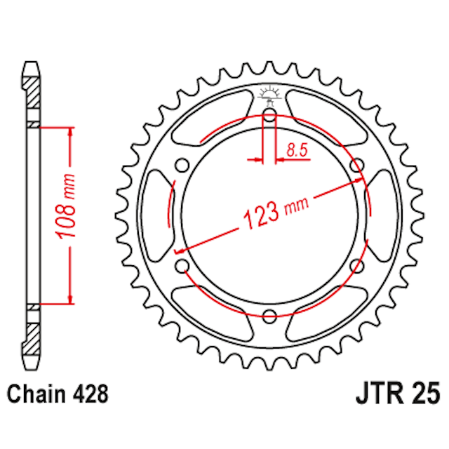 Corona de Acero 60 Dientes JTR25 JT Sprockets JTR25.60
