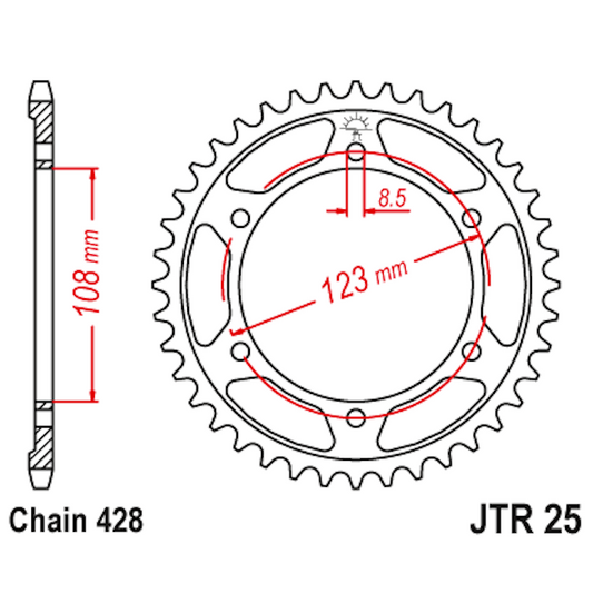 Corona de Acero 60 Dientes JTR25 JT Sprockets JTR25.60