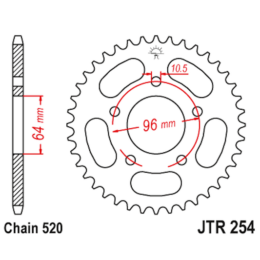 Corona de Acero 37 Dientes JTR254 JT Sprockets JTR254.37