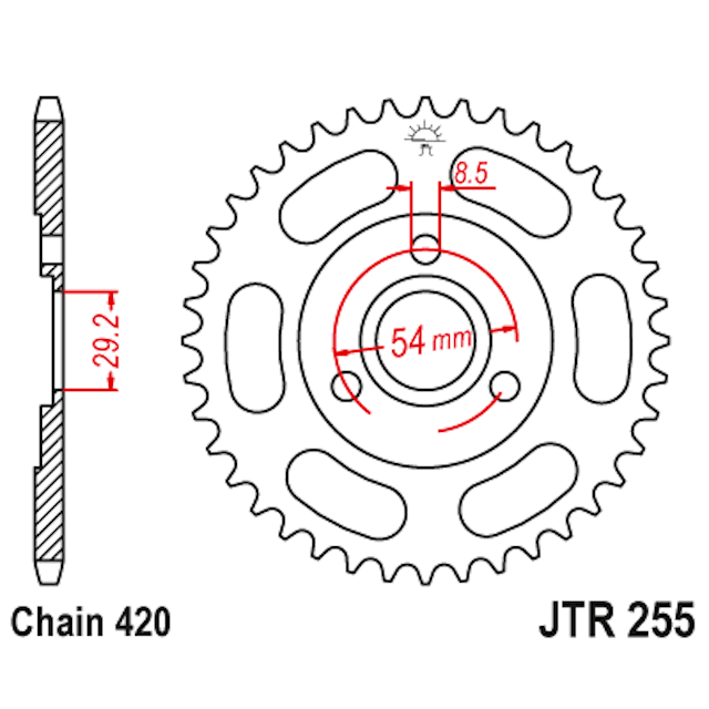 Corona de Acero 40 Dientes JTR255 JT Sprockets JTR255.40