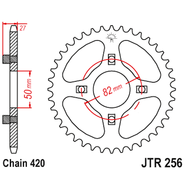 Corona de Acero 40 Dientes JTR256 JT Sprockets JTR256.40