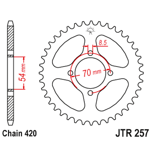 Corona de Acero 41 Dientes JTR257 JT Sprockets JTR257.41