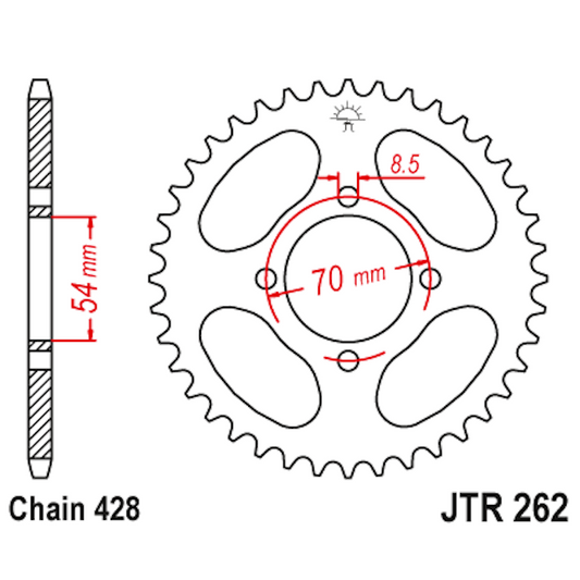 Corona de Acero 40 Dientes JTR262 JT Sprockets JTR262.40