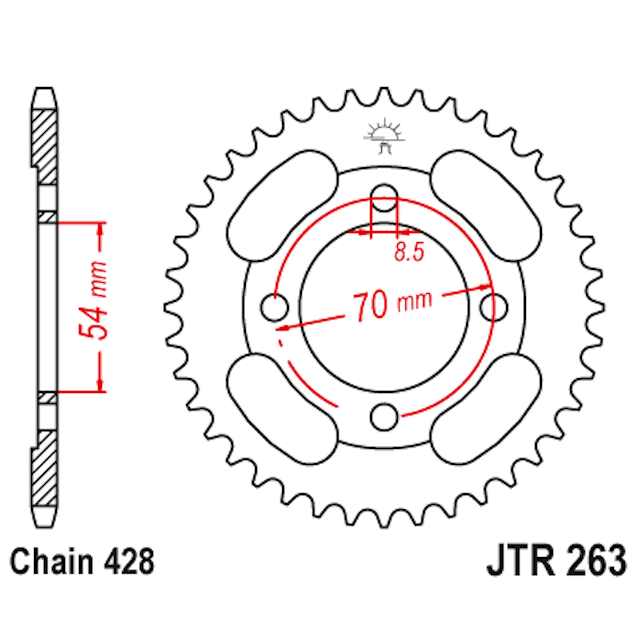 Corona de Acero 42 Dientes JTR263 JT Sprockets JTR263.42