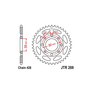 Corona Daelim / Honda / Kymco Z-41 428 acero JTR269.41