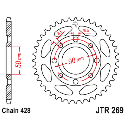 Corona de Acero 47 Dientes JTR269 JT Sprockets JTR269.47