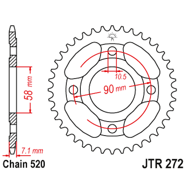 Corona de Acero 31 Dientes JTR272 JT Sprockets JTR272.31