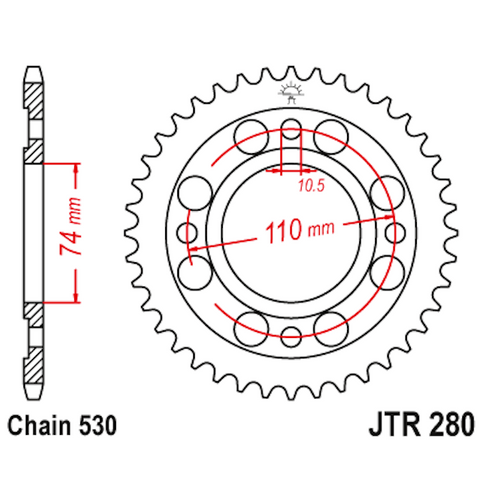 Corona de Acero 33 Dientes JTR280 JT Sprockets JTR280.33