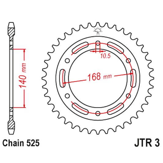 Corona de Acero 41 Dientes JTR3 JT Sprockets JTR3.41