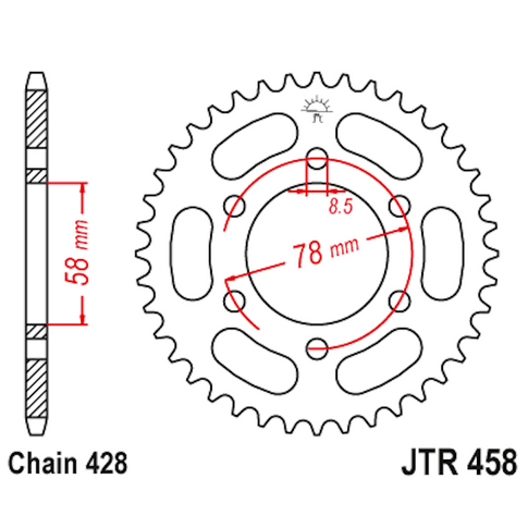 Corona de Acero 37 Dientes JTR458 JT Sprockets JTR458.37