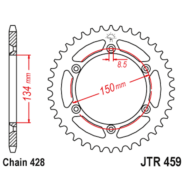 Corona de Acero 52 Dientes JTR459 JT Sprockets JTR459.52