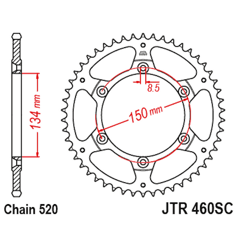 Corona Kawasaki KX/KXF Z-48 Acero negro antibarro JT Sprockets JTR460.48SC
