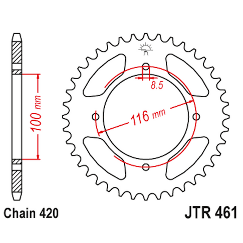 Corona Kawasaki KX 85 2001-21 Z-52 Acero JT Sprockets JTR461.52
