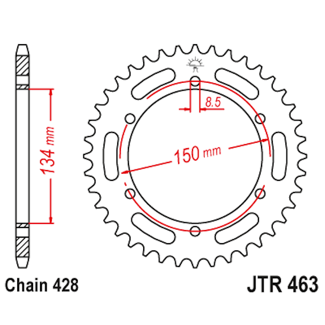 Corona de Acero 50 Dientes JTR463 JT Sprockets JTR463.50